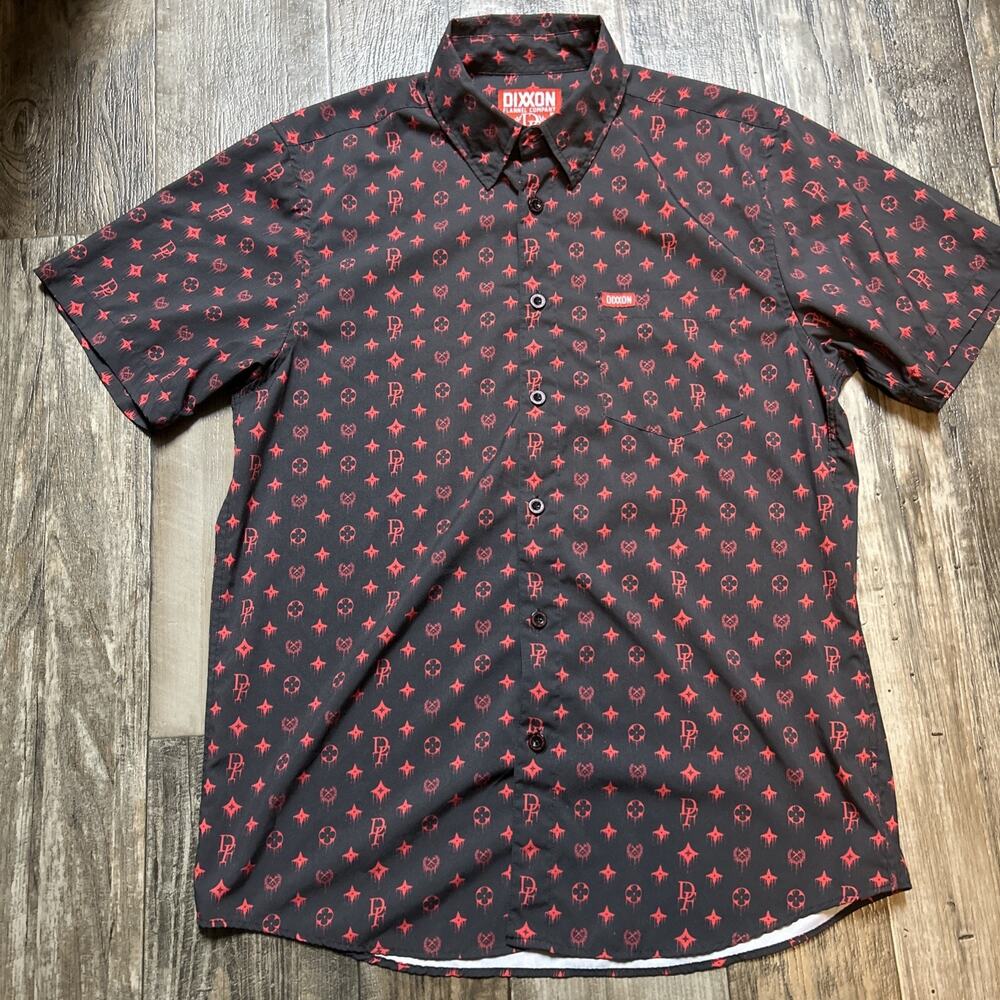 Dixxon Shirt Mens L Brown The Bougie Button Up Party Performance Flex D Lite
